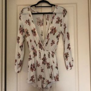 Floral long sleeve romper